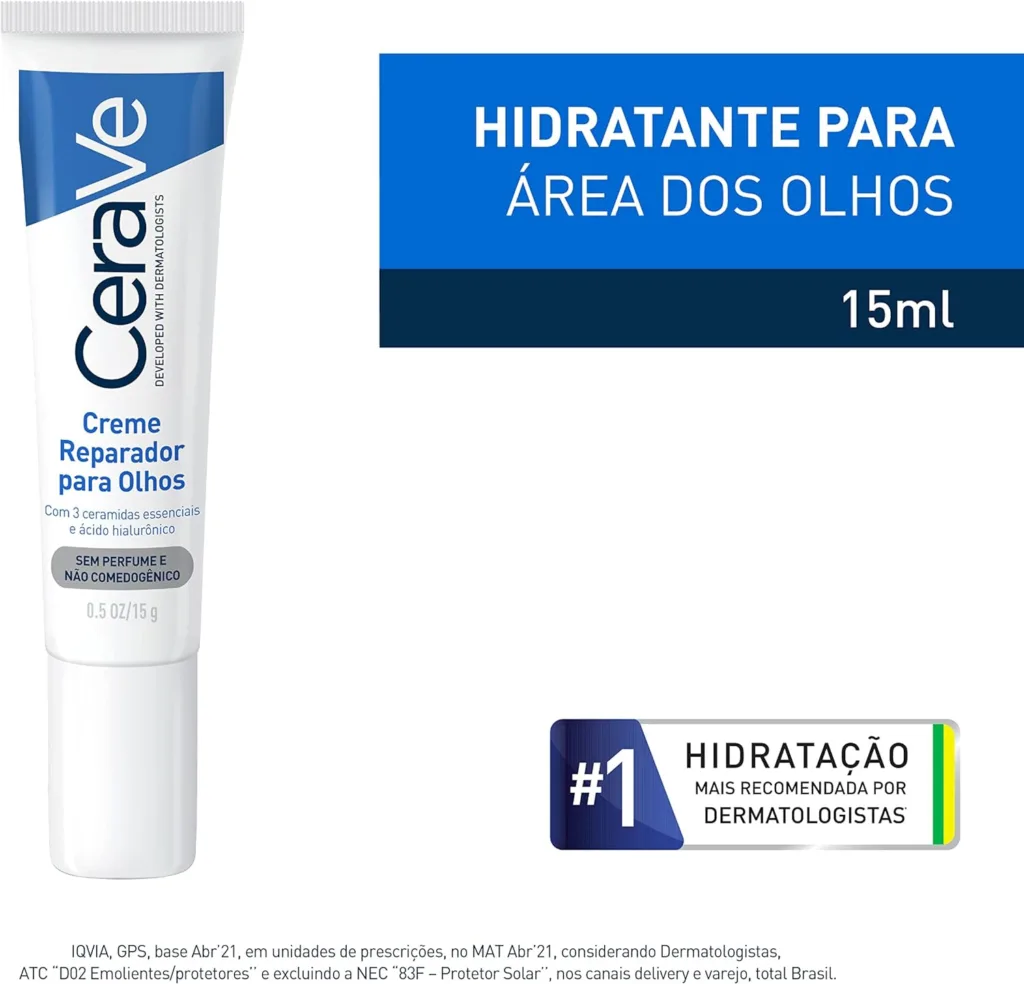 CeraVe, Creme Reparador para os olhos, com Ácido Hialurônico, 15ml, 15 achados incríveis