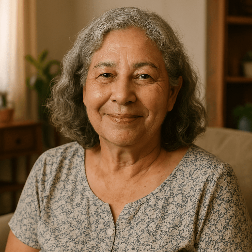Foto de Maria de Lourdes sorrindo